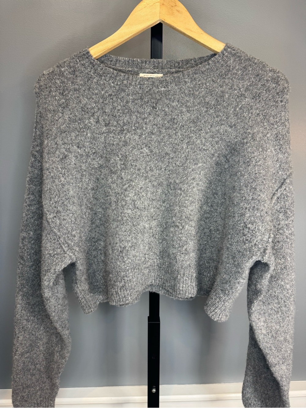 Anthropologie Pilcro Gray Wool Yak Blend Cropped Sweater XXS
